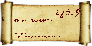 Őri Jordán névjegykártya